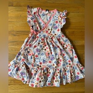 NWOT Tea Collection Tie Waist Wrap Dress Pink Floral